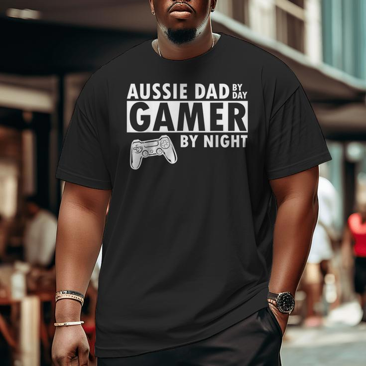 Aussie Dad Cool Australian Shepherd Father For Dog Dad Big and Tall Men T-shirt
