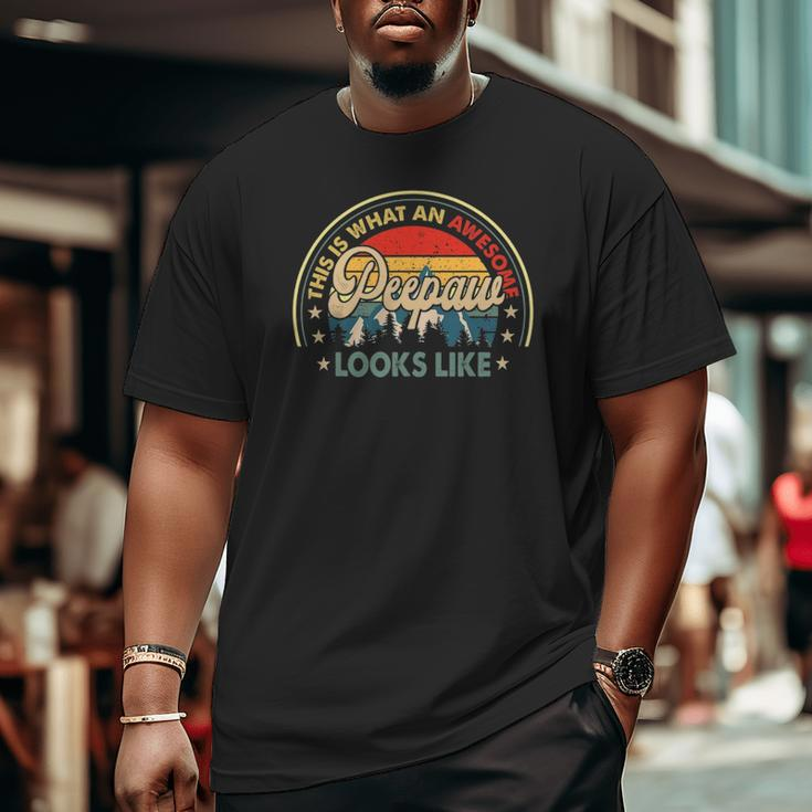 This Is What An Awesome Peepaw Looks Like Retro Big and Tall Men T-shirt