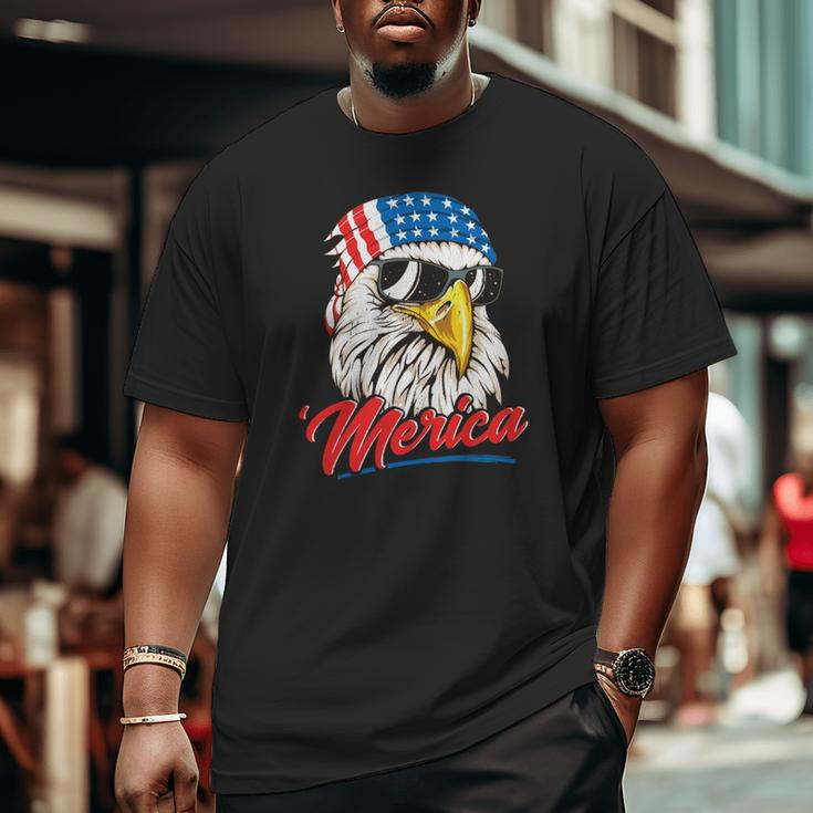 Bald Eagle Merica 80S Mullet Eagle America Usa 4Th Of July Essential Big and Tall Men T-shirt