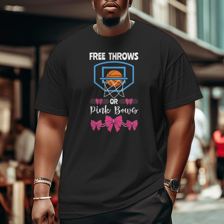 Basketball Gender Reveal Party Free Throws Or Pink Bows Big and Tall Men T-shirt