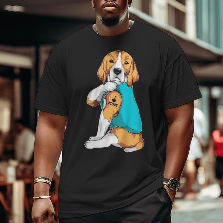 Beagle I Love Mom Apparel Dog Mom Womens Big and Tall Men T-shirt