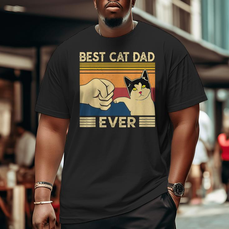 Best Cat Dad Ever Vintage Cat Daddy Father Day Big and Tall Men T-shirt