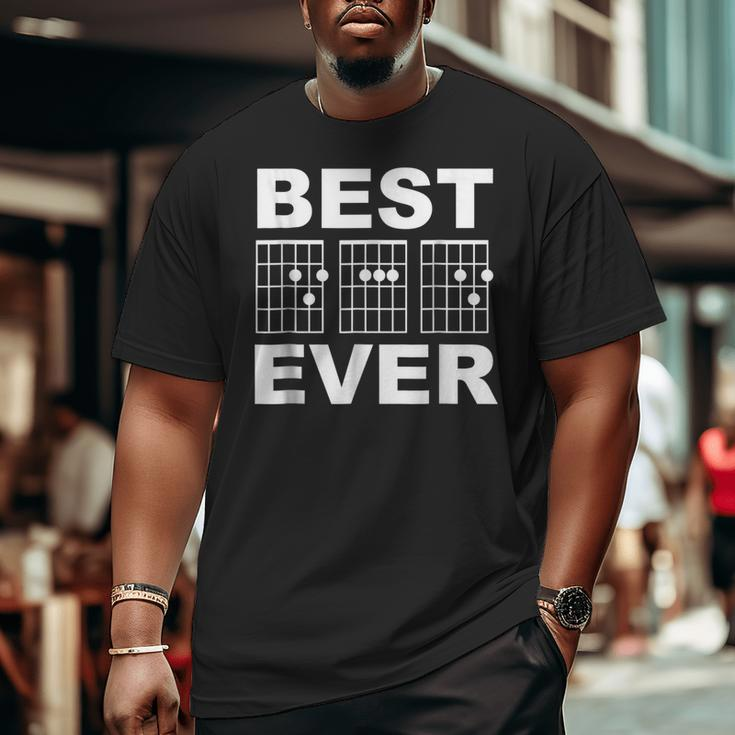 Best Dad Ever Guitar Chords For Musician Father Big and Tall Men T-shirt