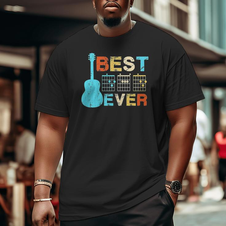 Best Dad Ever Guitar Chords Vintage Big and Tall Men T-shirt