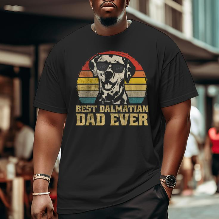 Best Dalmatian Dog Dad Father Papa Puppy Retro Big and Tall Men T-shirt