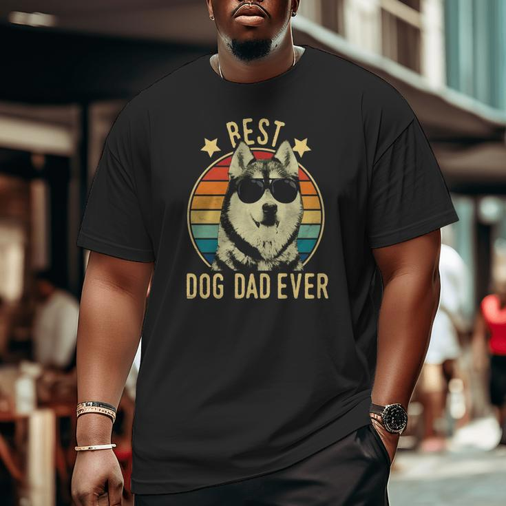 Best Dog Dad Ever Siberian Husky Father's Day Big and Tall Men T-shirt