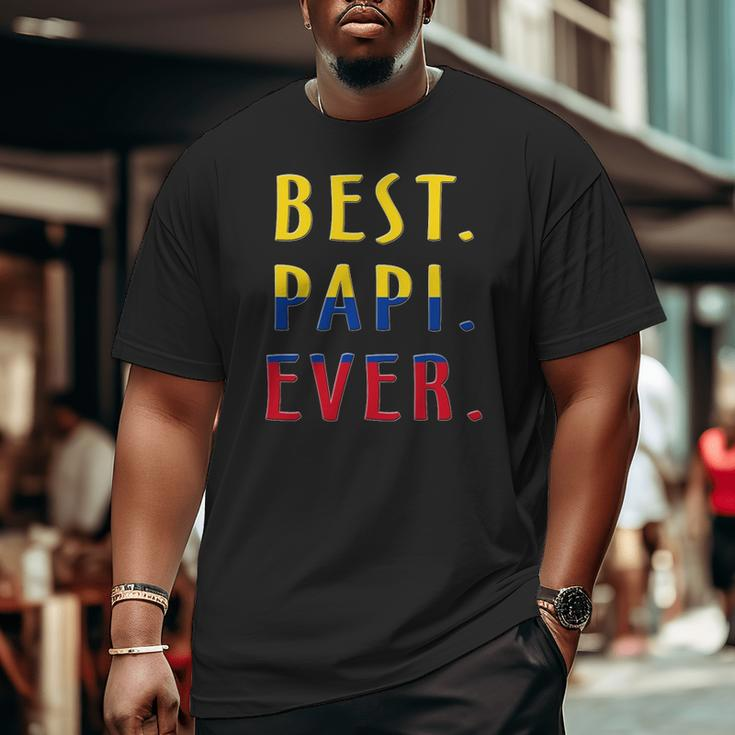 Best Papi Ever Colombian Flag Big and Tall Men T-shirt