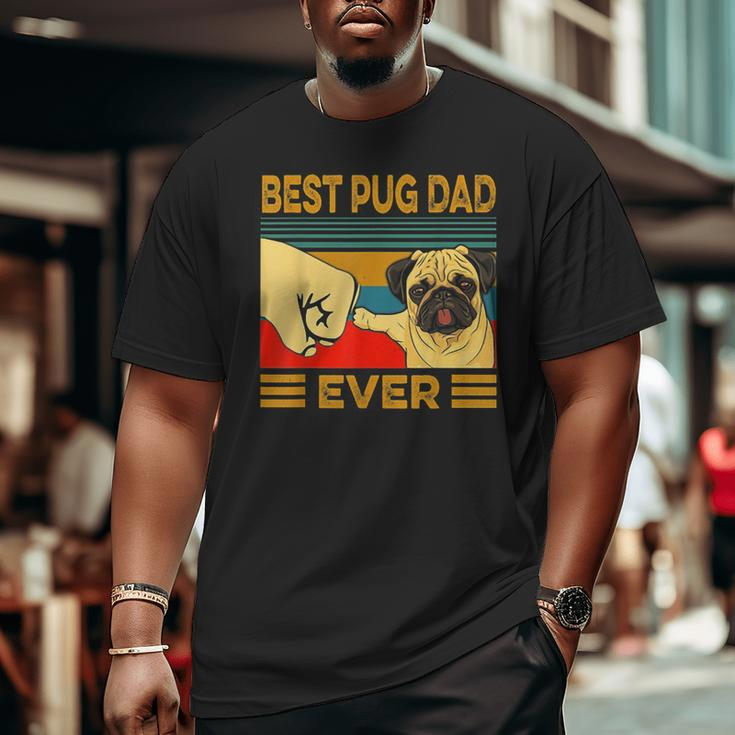 Best Pug Dad Ever Retro Vintage Big and Tall Men T-shirt