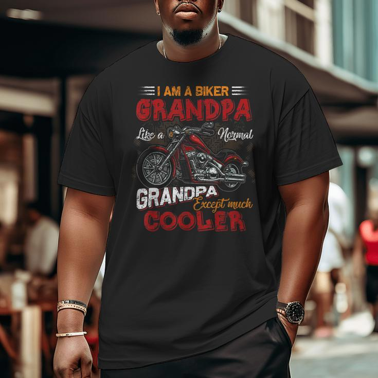 Car Bike Motorcycle Lover I Am A Cool Biker Grandpa Big and Tall Men T-shirt