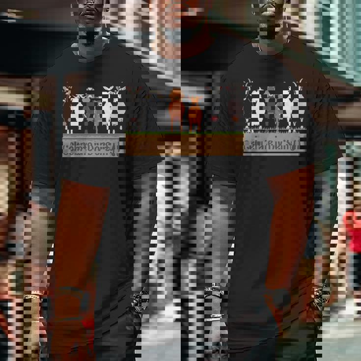 Celebrate Diversity Pet Goats For Goat Lovers Big and Tall Men T-shirt