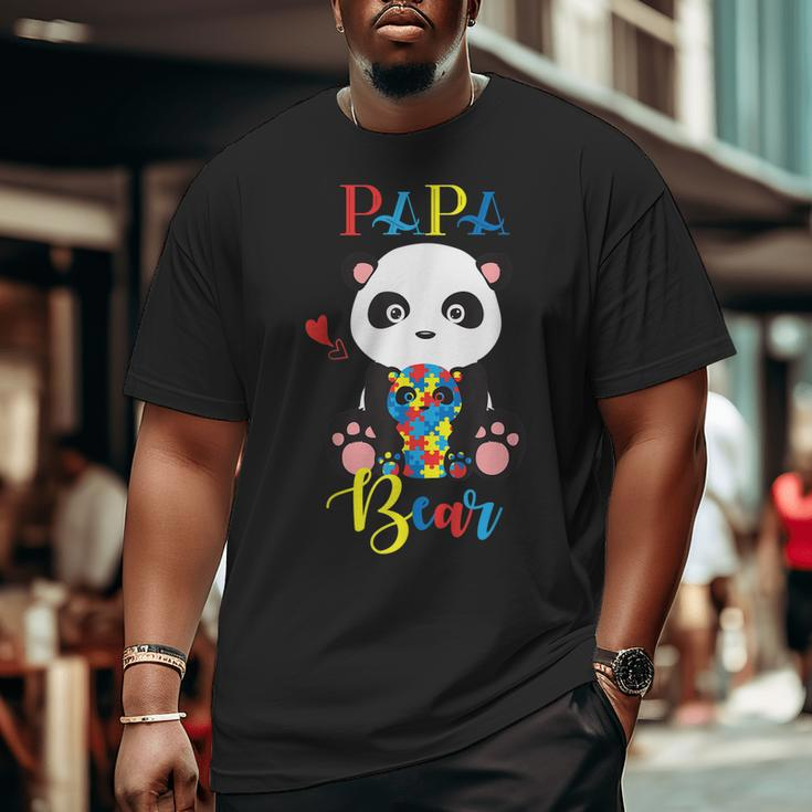 Cute Panda Bear Lovers Papa Panda Autism Father Puzzle Baby Big and Tall Men T-shirt