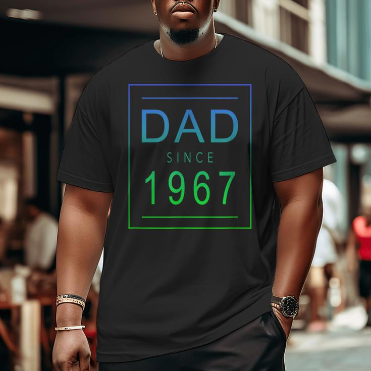 Dad Since 1967 67 Aesthetic Promoted To Daddy Father Bbjykfd Big and Tall Men T-shirt