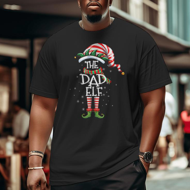 The Dad Elf Matching Family Group Christmas Party Pajama Big and Tall Men T-shirt