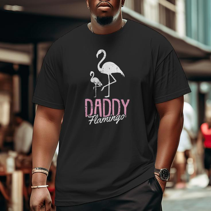 Daddy Flamingo Father's Day Cute Bird Summer Papa Dad-A Pops Big and Tall Men T-shirt