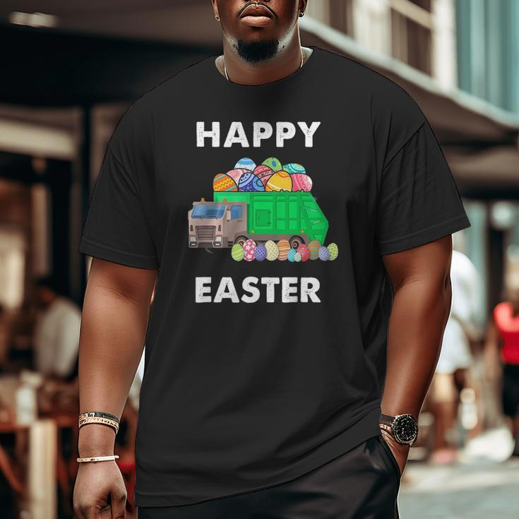 Easter Egg Garbage Truck S Men Boys Easter Bunny Basket Big and Tall Men T-shirt