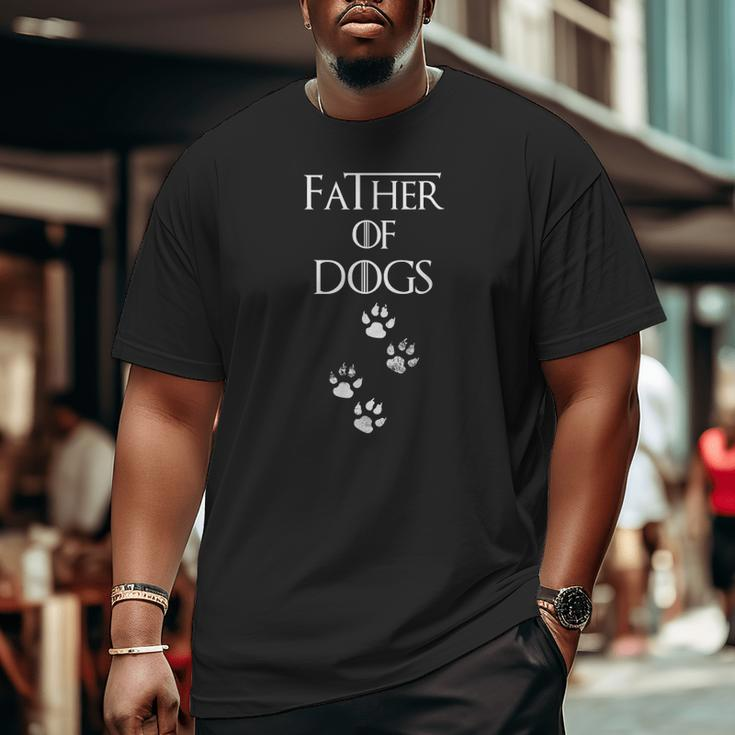 Father Of Dogs Paw Prints Big and Tall Men T-shirt