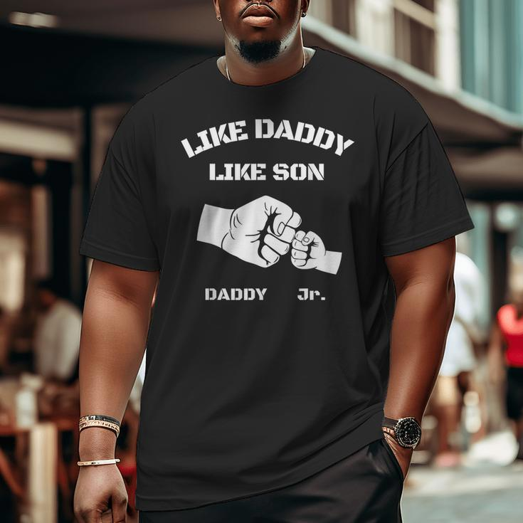 Father Son Fist Bump Matching Father's Day Daddy Dad & Son Big and Tall Men T-shirt