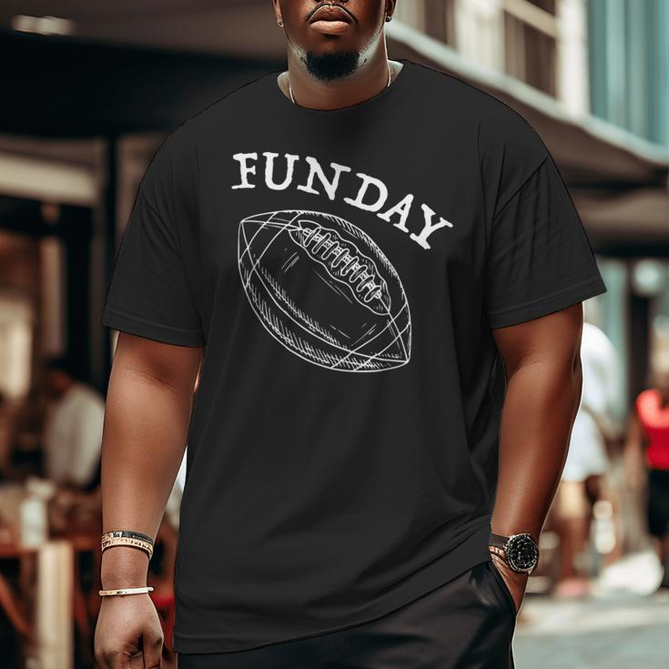 Funday American Football Dad Fathers Day Son Daddy Matching Big and Tall Men T-shirt