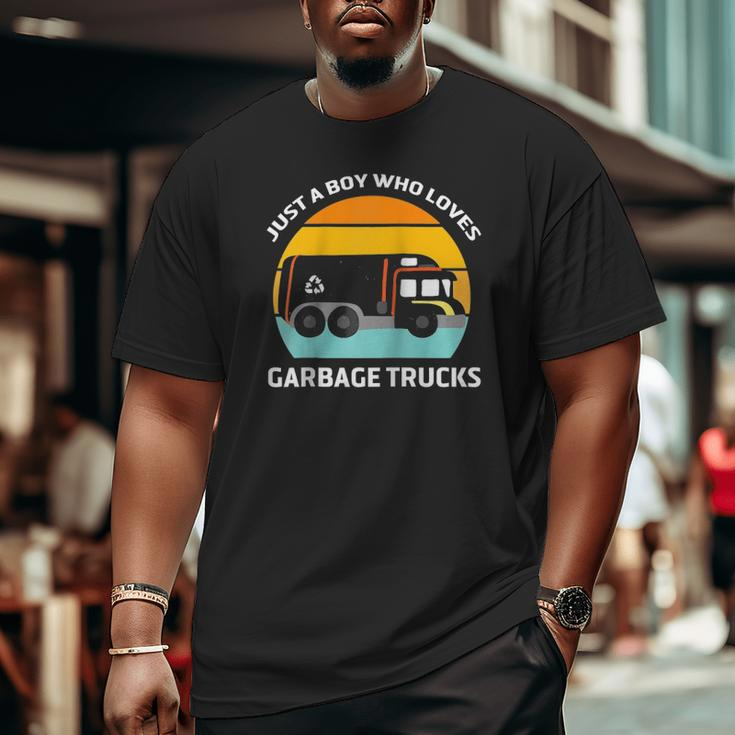 Just A Boy Who Loves Garbage Trucks Kids Gargabe Truck Big and Tall Men T-shirt