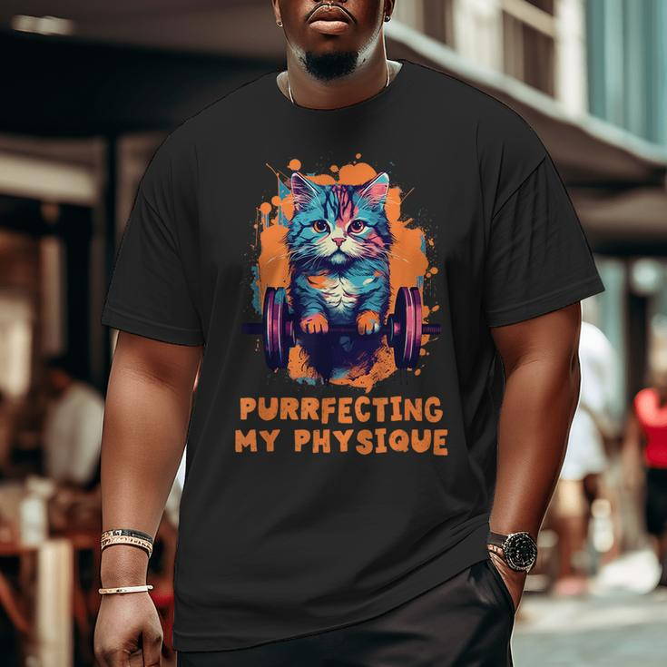 Gym Workout Or Fitness Cat In A Gym Big and Tall Men T-shirt