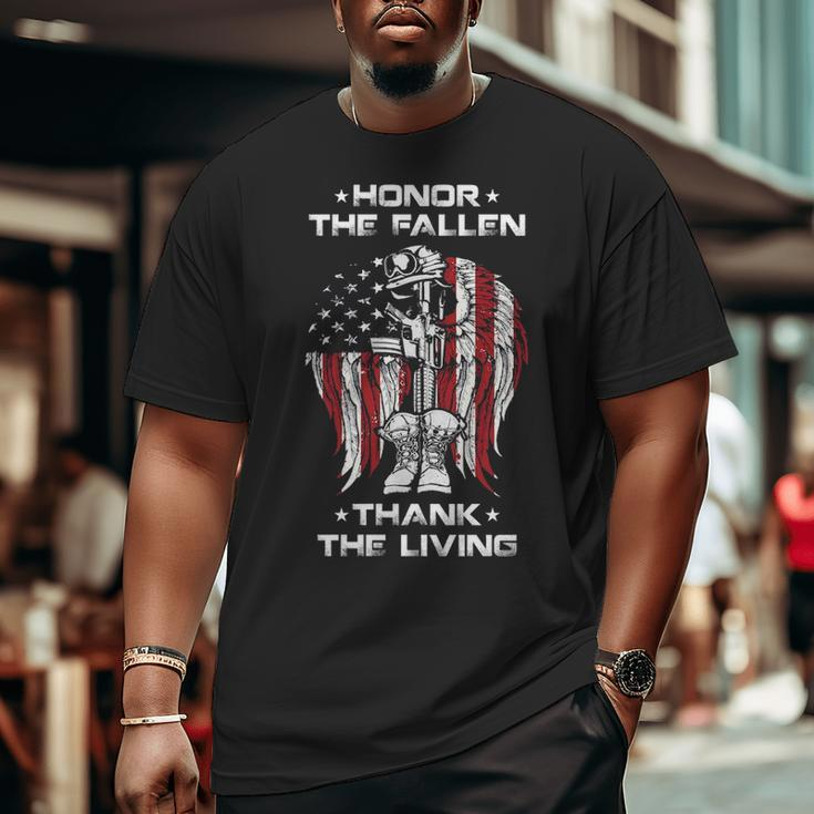 Honor The Fallen Thank The Living Big and Tall Men T-shirt