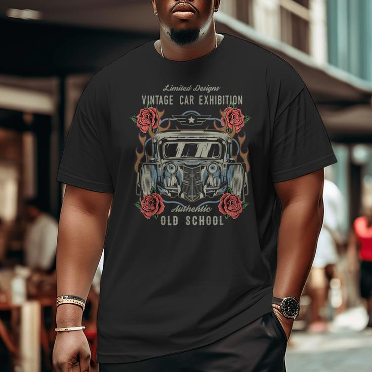 Hot Muscle Garage Car Old Rod Custom Modified Cars Cars Big and Tall Men T- shirt | Mazezy