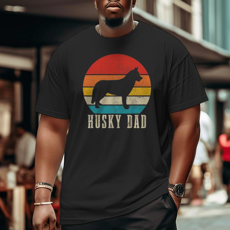 Husky Dad Siberian Husky Vintage Dog Owner Big and Tall Men T-shirt