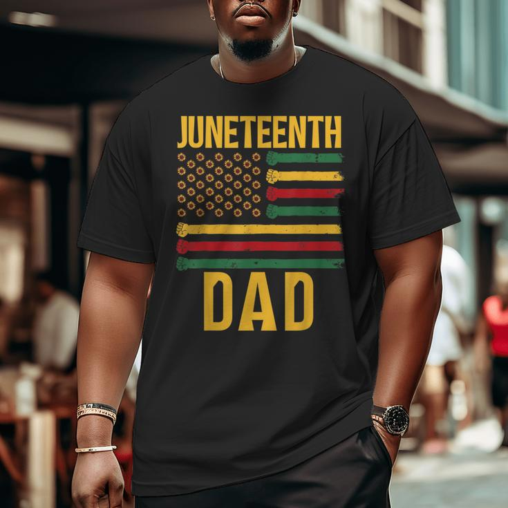 Junenth Dad 1865 Family Black African Father Daddy Papa Big and Tall Men T-shirt