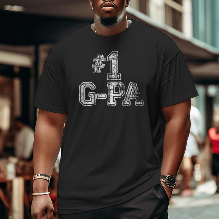 Mens 1 G-Pa Number One Father's Day Tee Big and Tall Men T-shirt