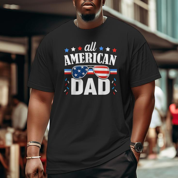 Mens All American Dad 4Th Of July Usa Family Matching Outfit Big and Tall Men T-shirt