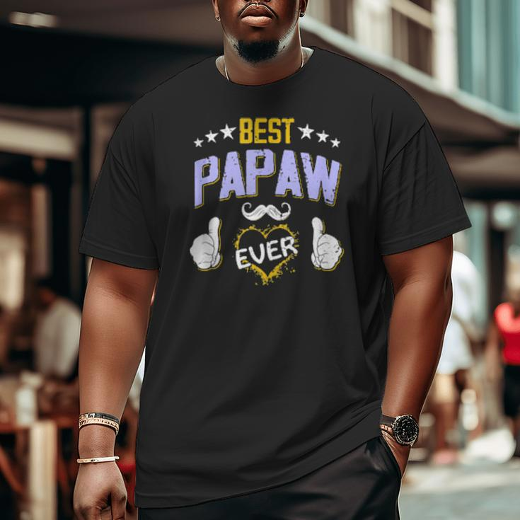 Mens Best Papaw Ever Personalized Grandpa Big and Tall Men T-shirt