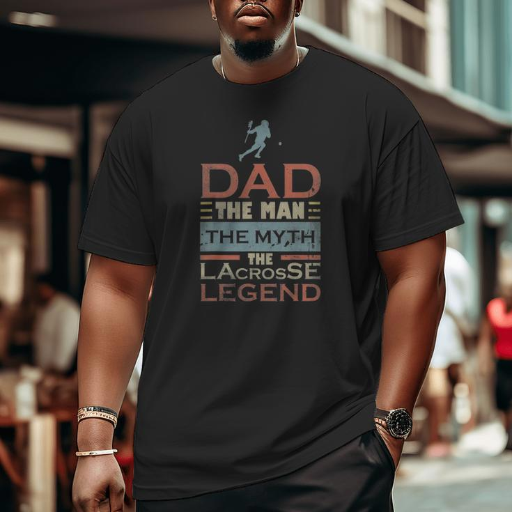 Mens Dad Father Lacrosse Lax Player Coach Team Ball Sport Big and Tall Men T-shirt