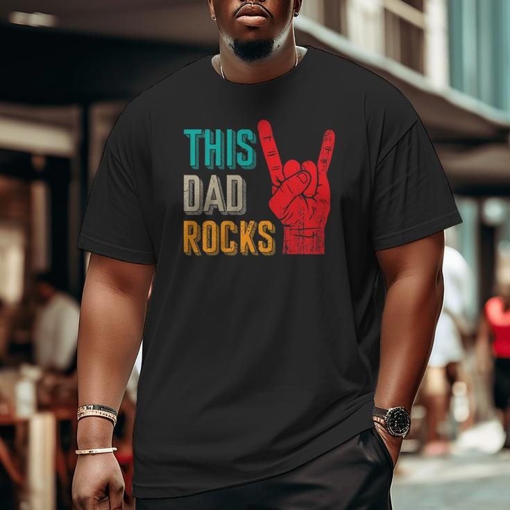 Mens This Dad Rocks Desi For Cool Father Rock And Roll Music Big and Tall Men T-shirt