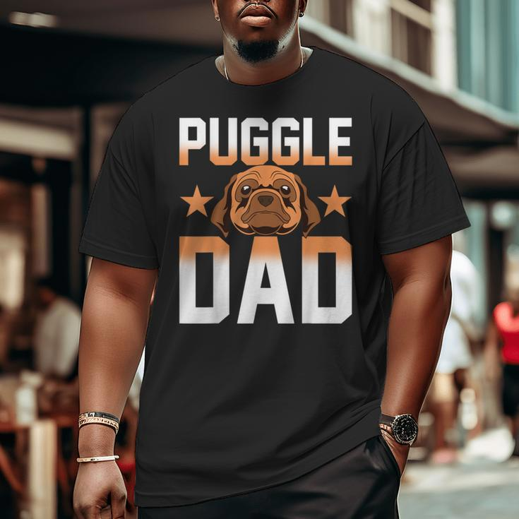Mens Daddy Puggle Dad Dog Owner Dog Lover Pet Animal Puggle Big and Tall Men T-shirt