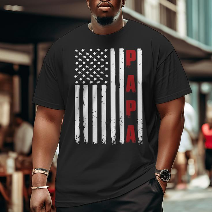 Mens Father's Day Best Dad Ever Usa American Flag Big and Tall Men T-shirt