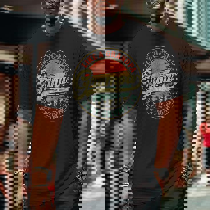 Mens Grumpa Like A Grandpa Only Grumpier Retro Grumpa Definition Big and Tall Men T-shirt