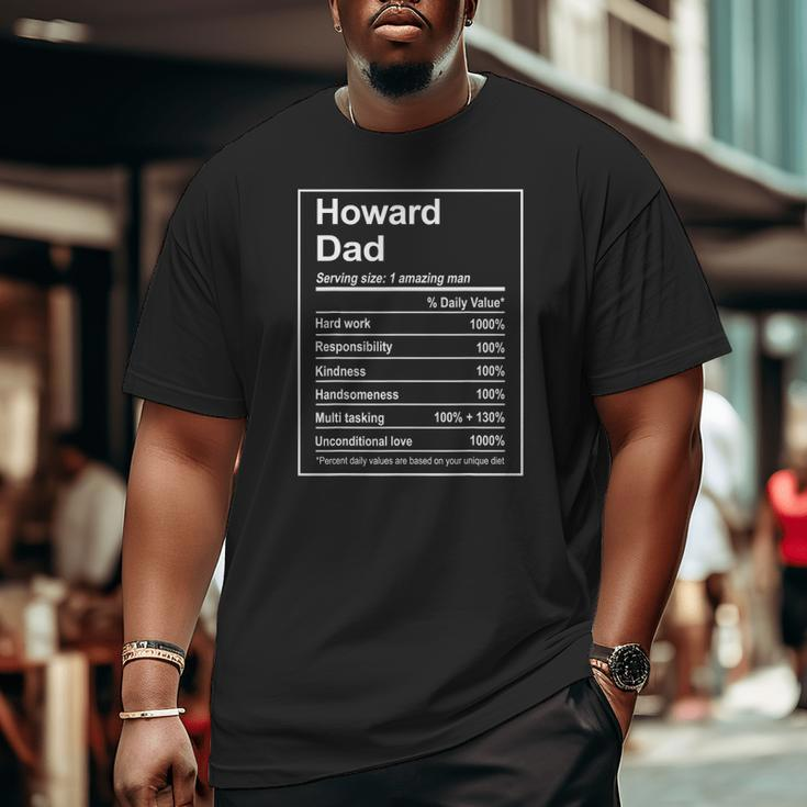 Mens Howard Dad Men Nutrition Facts Father's Day Michigan Big and Tall Men T-shirt