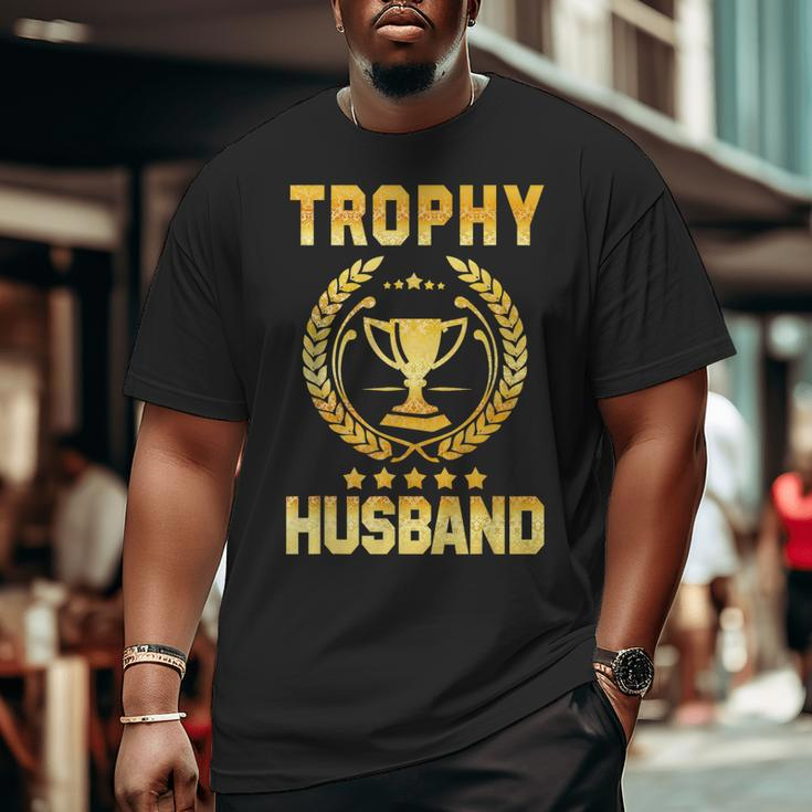 Mens Husband Trophy Cup Dad Father's Day Big and Tall Men T-shirt