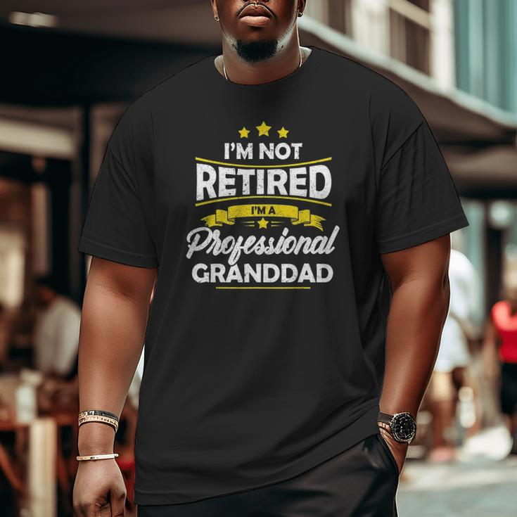 Mens I'm Not Retired I'm A Professional Granddad Father's Day Big and Tall Men T-shirt