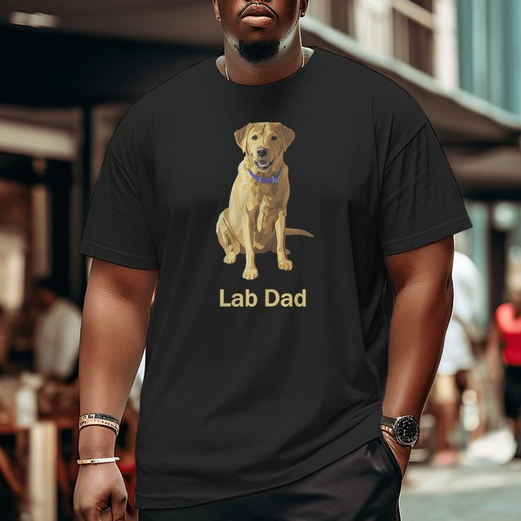 Mens Lab Dad Yellow Labrador Retriever Dog Lovers Big and Tall Men T-shirt