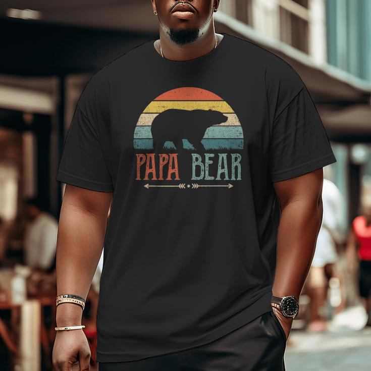 Mens Papa Bear Vintage Daddy Father's Day Retro Dad Big and Tall Men T-shirt