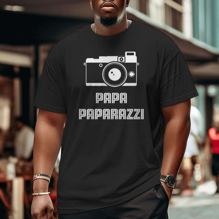 Mens Papa Paparazzi Retro Camera Photography Big and Tall Men T-shirt