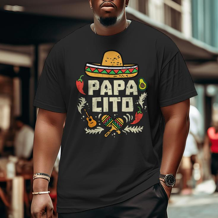 Mens Papacito Family Cinco De Mayo Matchin Couple Mexican Dad Men Big and Tall Men T-shirt