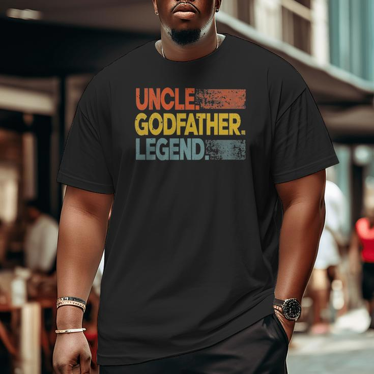 Mens Retro Uncle Godfather Legend Uncle Father's Day Big and Tall Men T-shirt