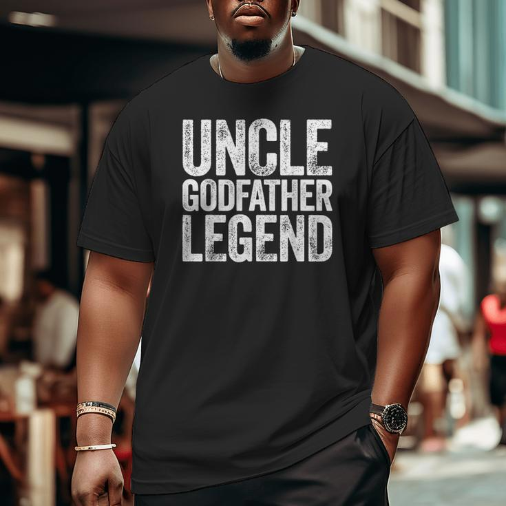 Mens Uncle Godfather Legend Happy Father's Day Big and Tall Men T-shirt