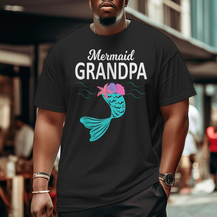 Mermaid Grandpa Merman Grandpa Family Matching Big and Tall Men T-shirt