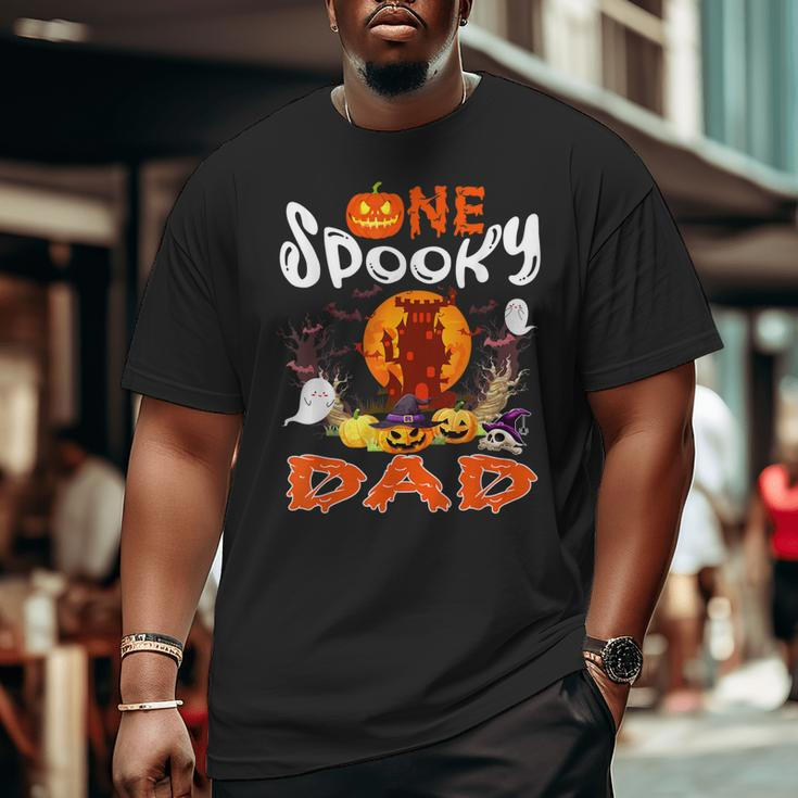 One Spooky Dad Halloween Witch Boo Ghosts Scary Pumpkins Big and Tall Men T-shirt