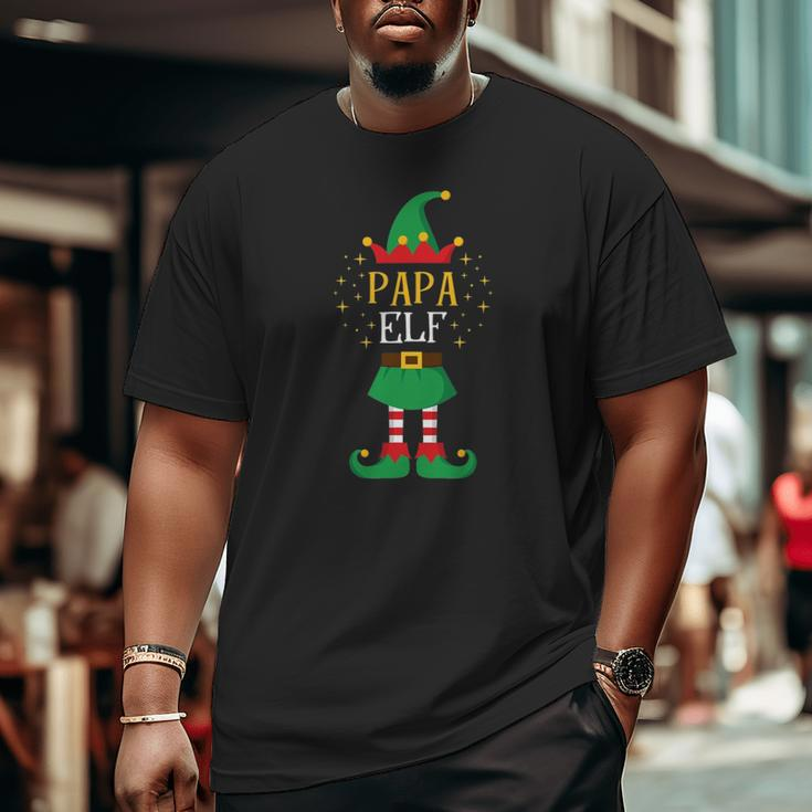 Papa Elf Father Xmas Cute Matching Family Elfs Big and Tall Men T-shirt