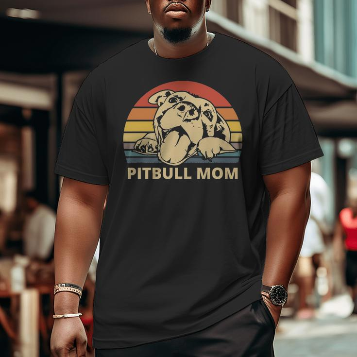 Pitbull Mom With Cute Pitty Face Pitbull Mom Big and Tall Men T-shirt