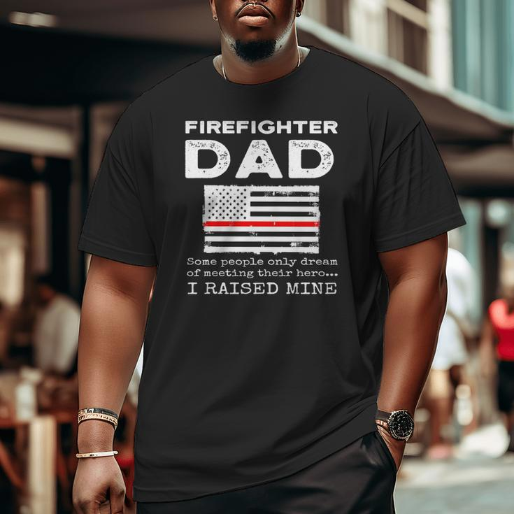 Proud Firefighter Dad Fireman Father American Flag Big and Tall Men T-shirt